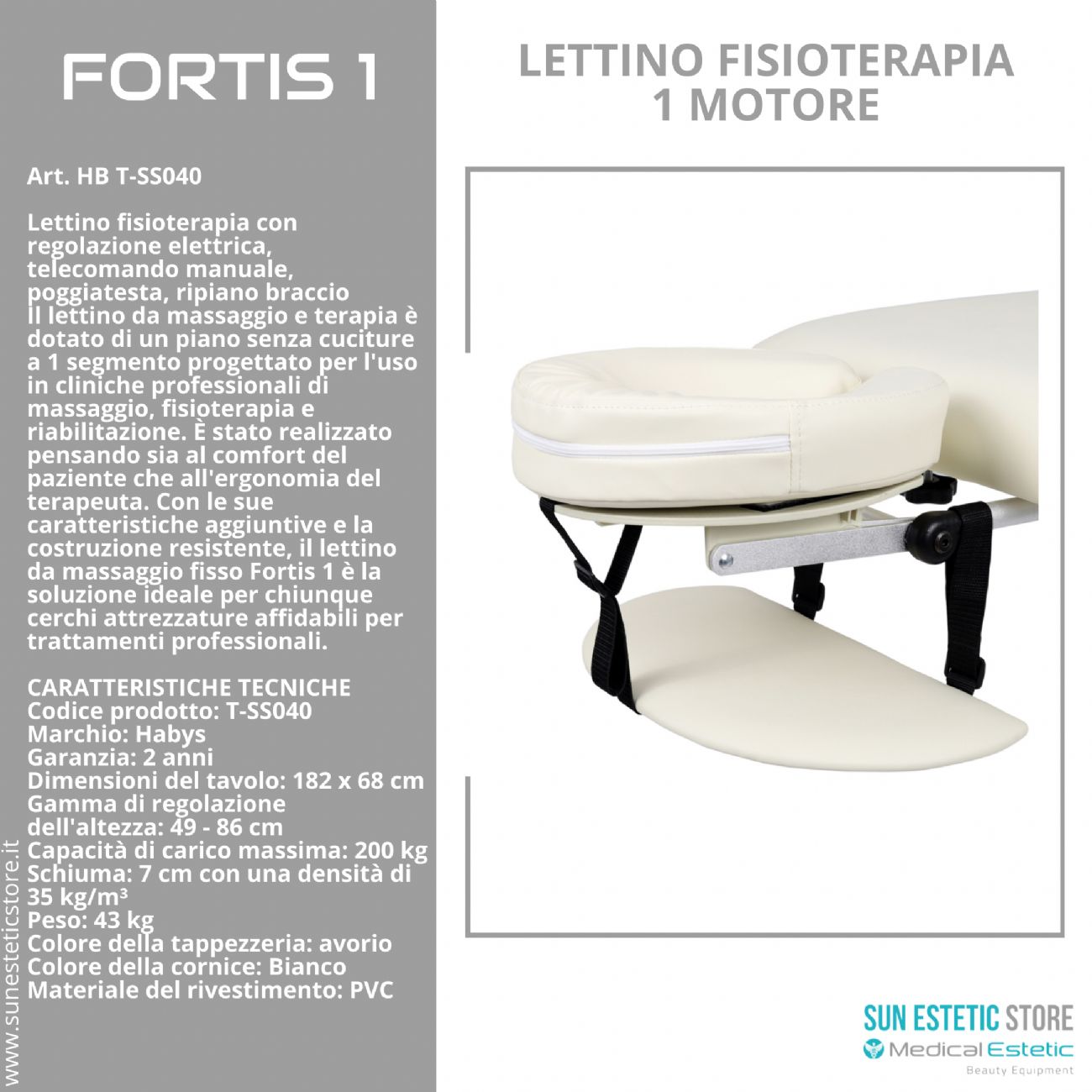 Fortis 1 lettino fisioterapia 1 motore