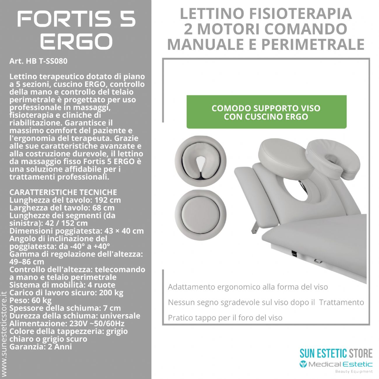 Fortis 5 Ergo lettino fisioterapia 5 sezioni
