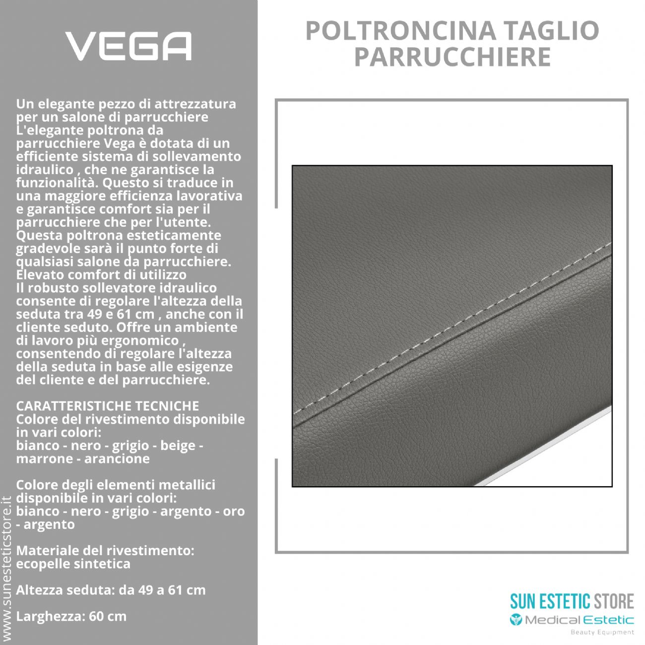 Vega poltroncina taglio parrucchiere in varie combinazioni di colori