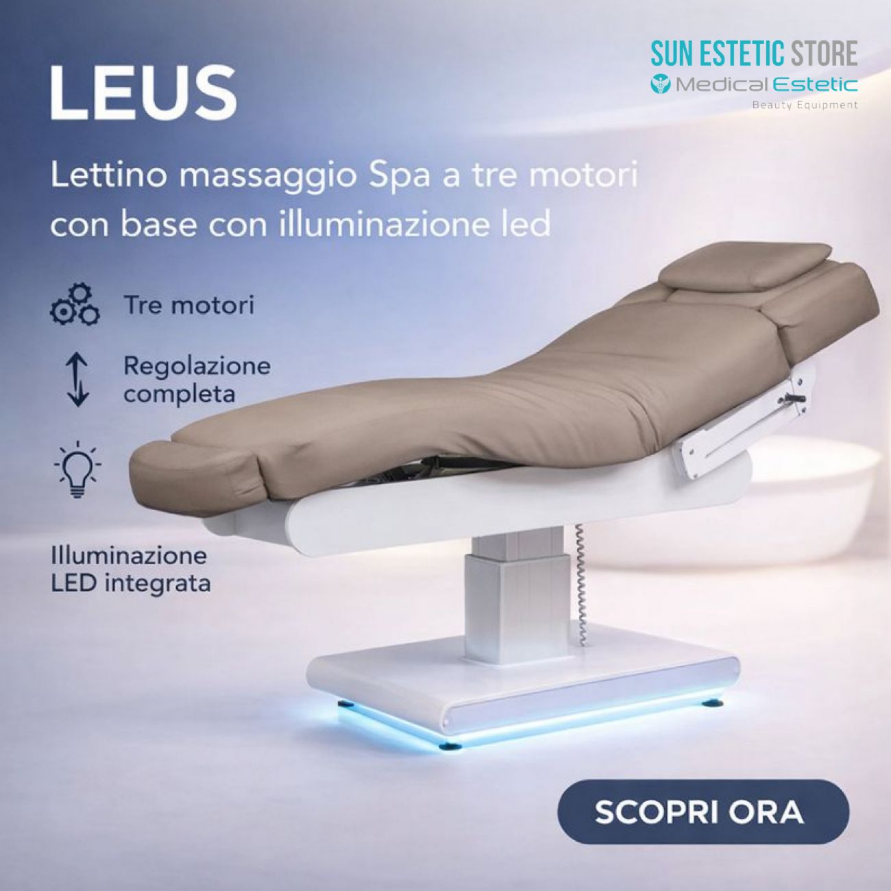 Leus lettino massaggio Spa 3 motori riscaldato
