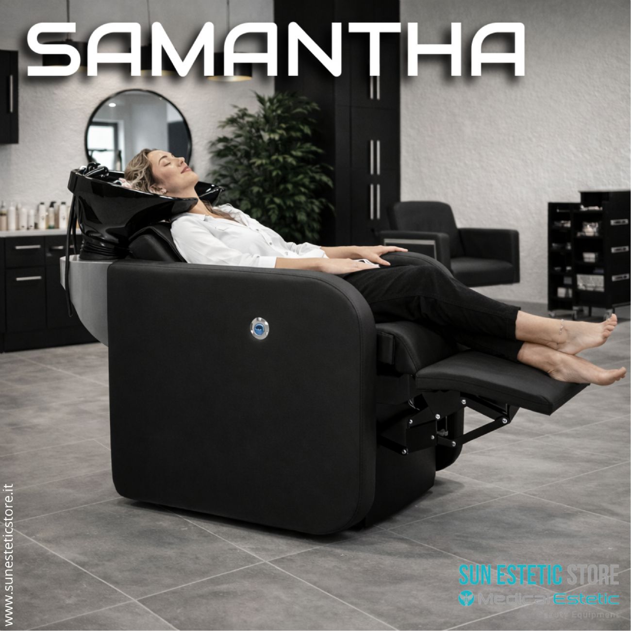 Samantha Massage lavatesta lavaggio con alzagambe e massaggio