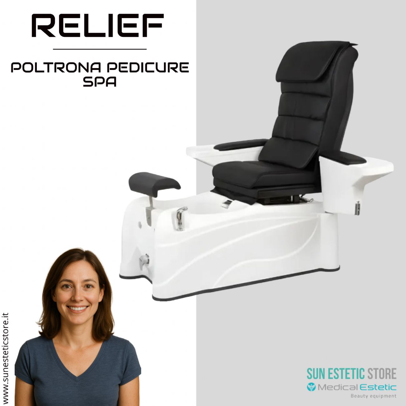Relief poltrona pedicure spa motorizzata