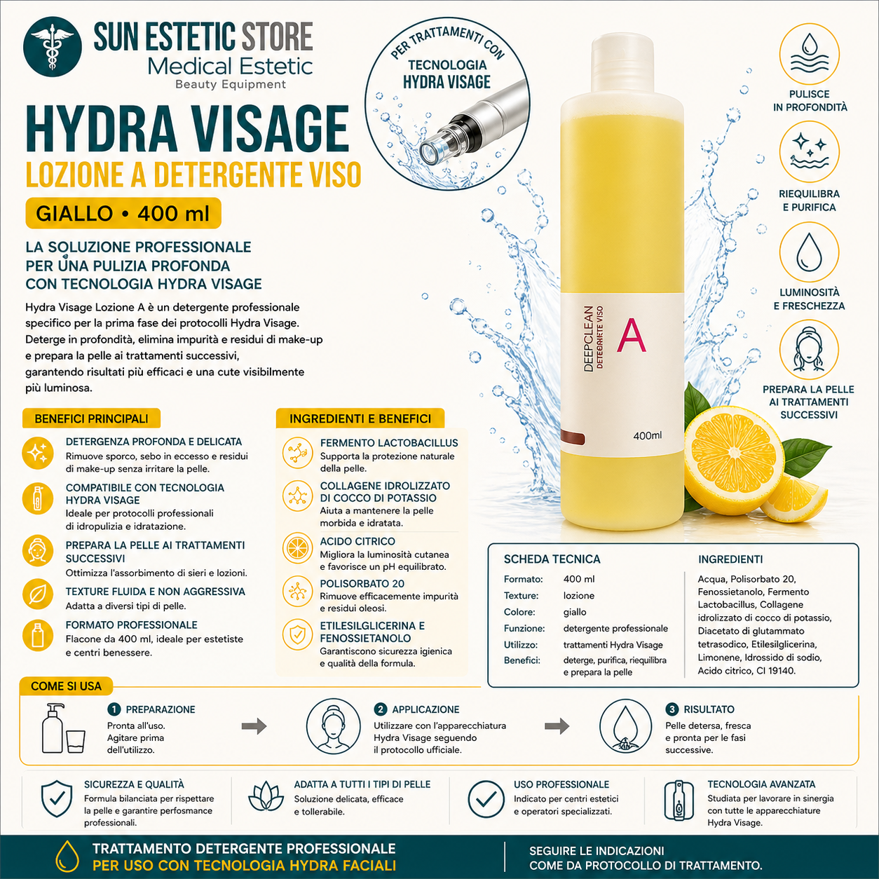 Hydra Visage A lozione detergente viso - Giallo