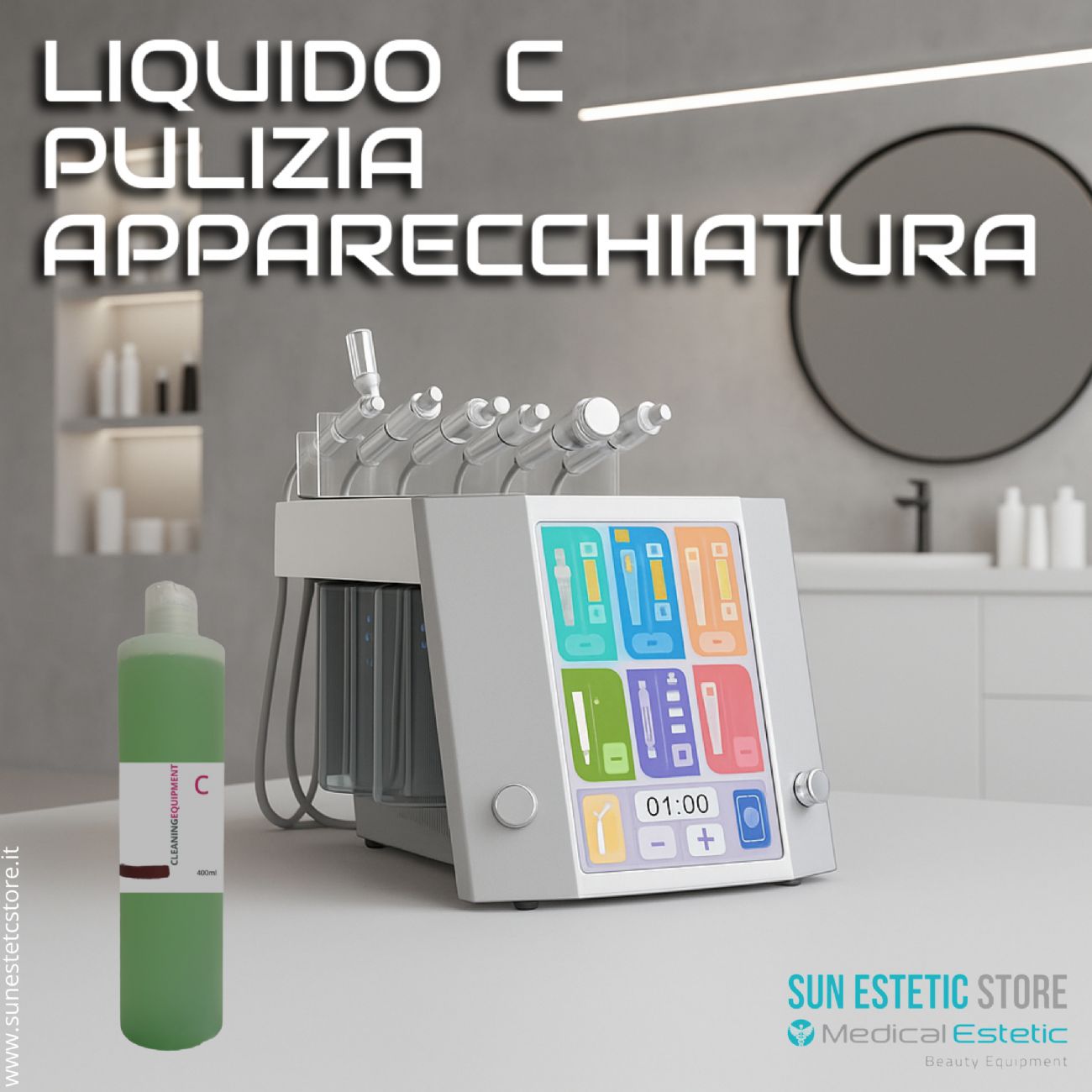 Hydra Visage Liquido C per pulizia apparecchiature hydrafacciali - Verde