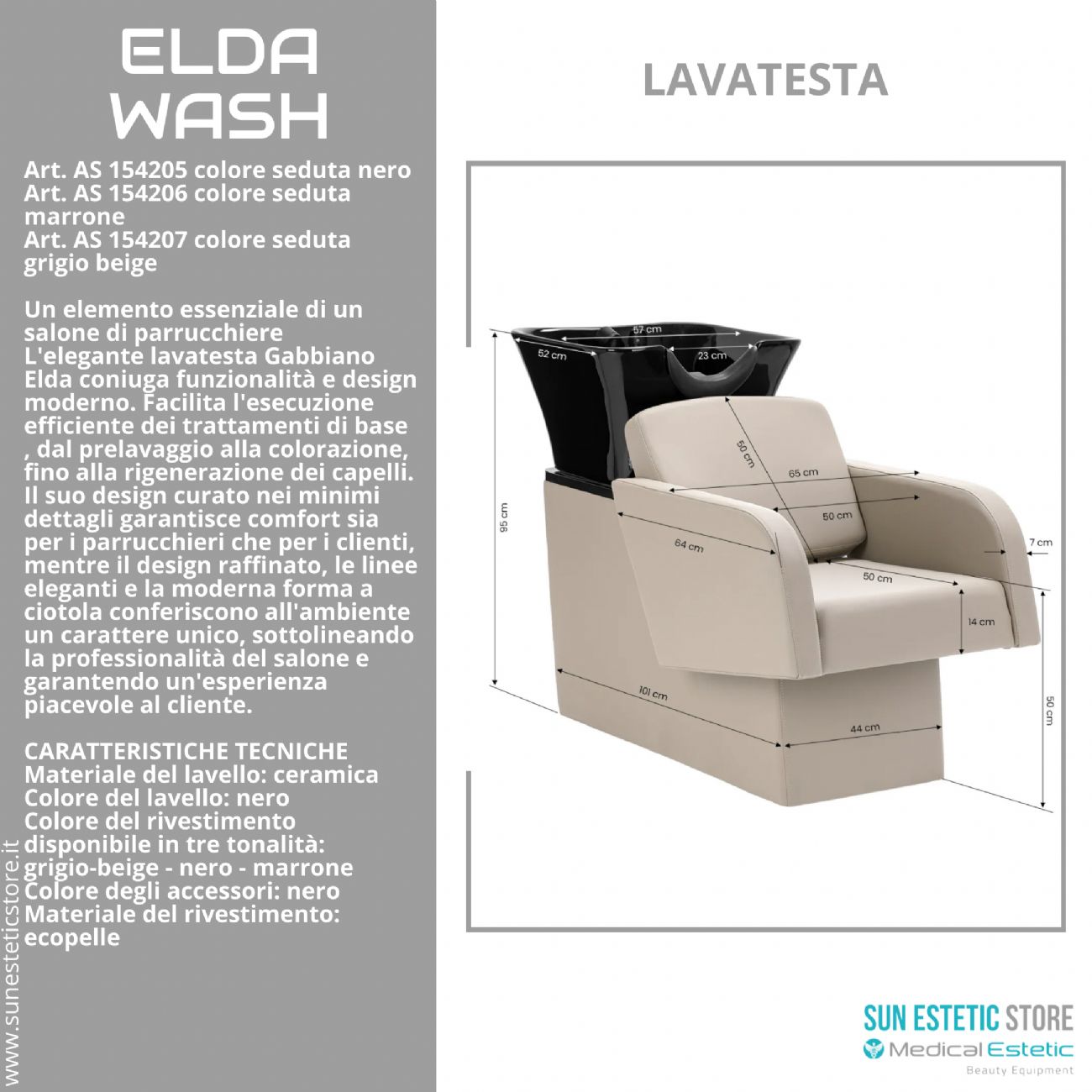 Elda Wash poltrona lavatesta dal design moderno
