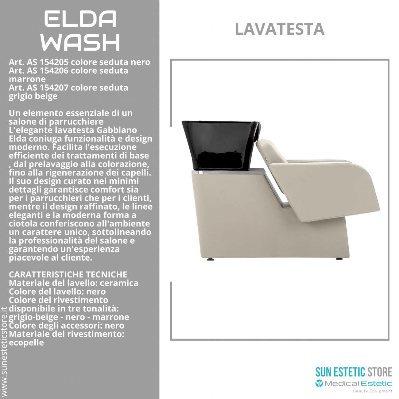 Elda Wash poltrona lavatesta dal design moderno
