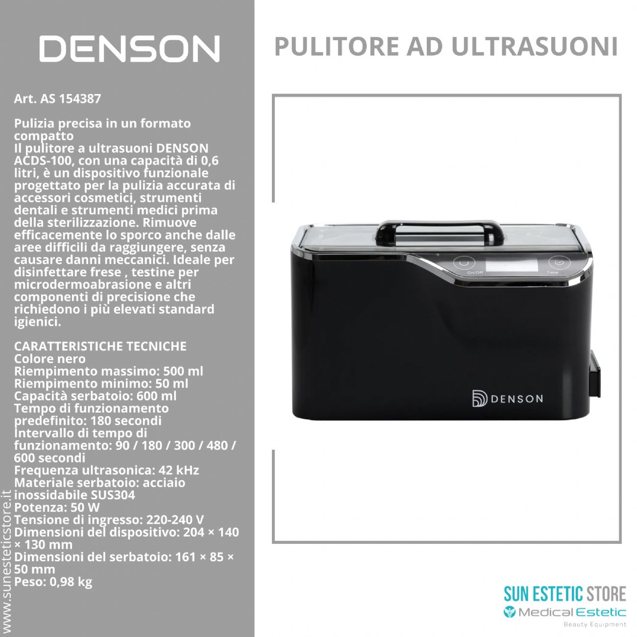 Denson pulitore ad ultrasuoni strumenti