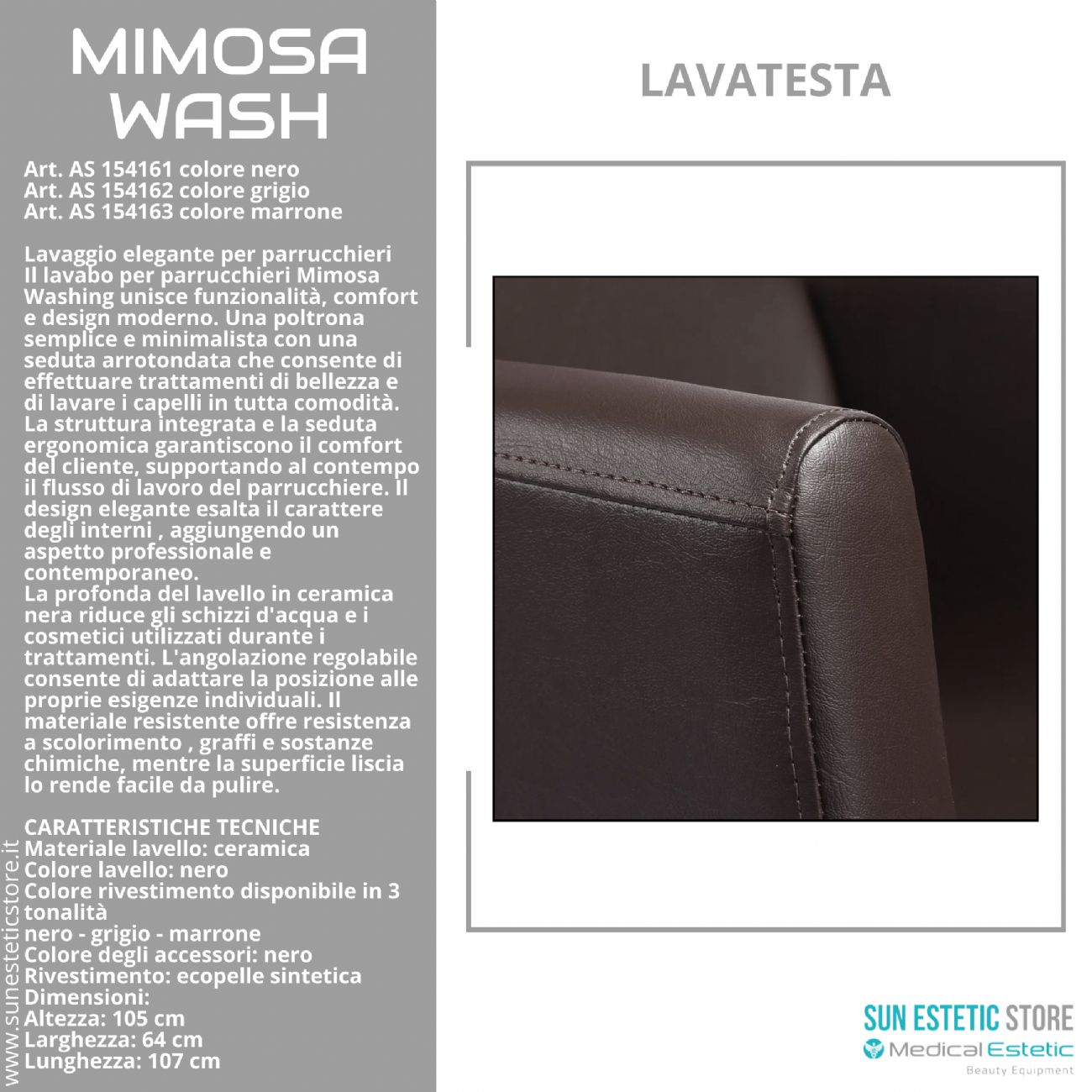 Mimosa Washing poltrona lavatesta lavaggio