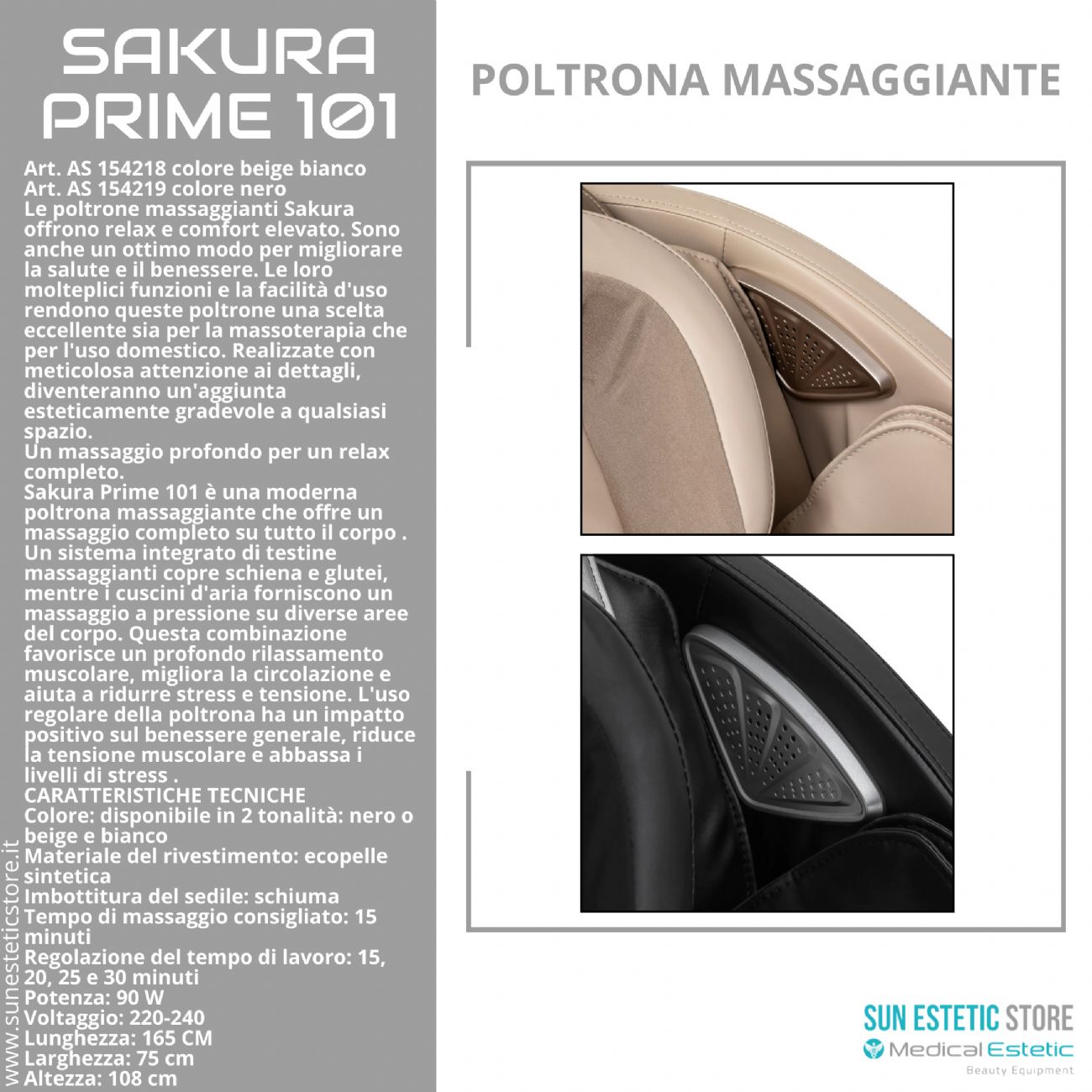 Sakura Prime 101 poltrona massaggiante relax