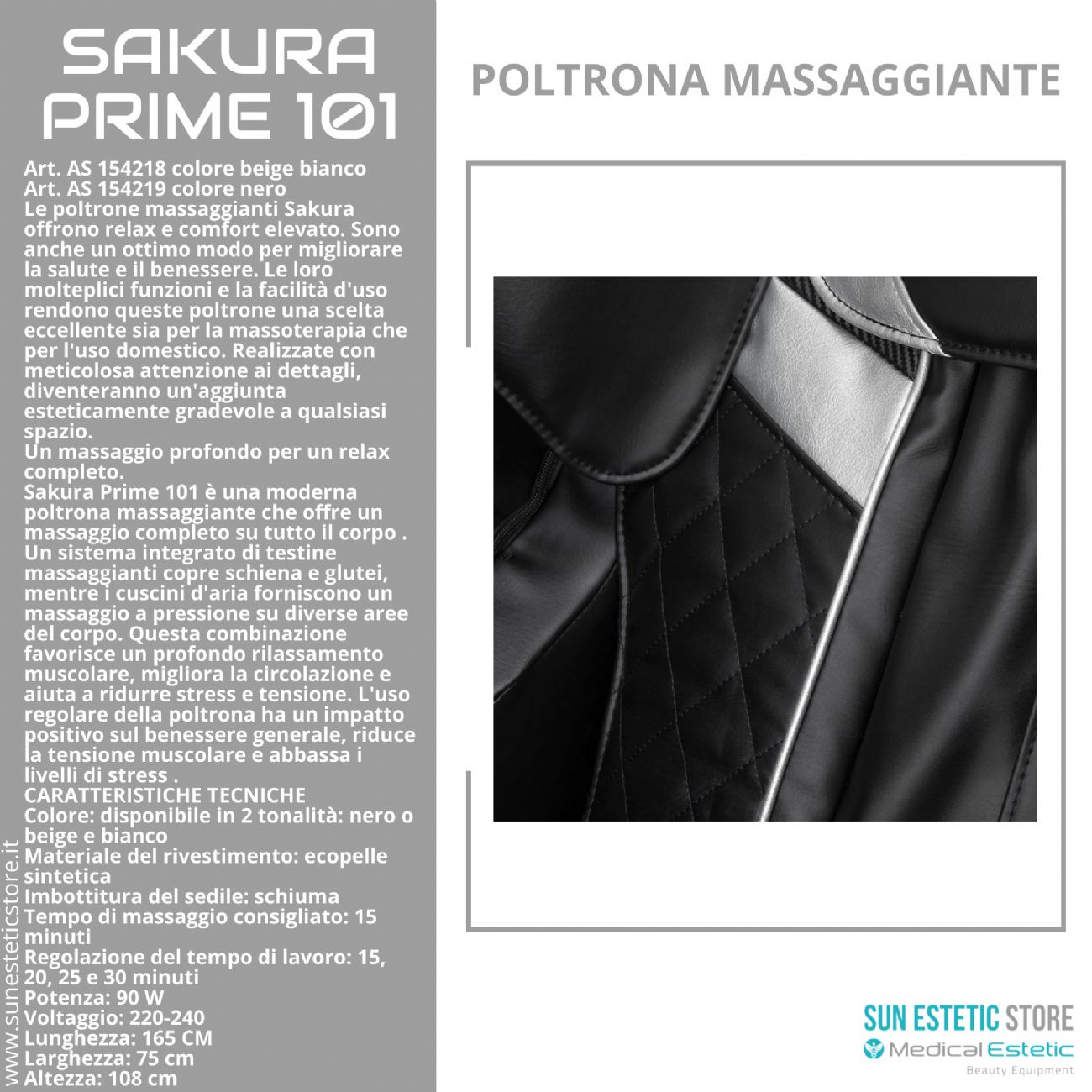 Sakura Prime 101 poltrona massaggiante relax