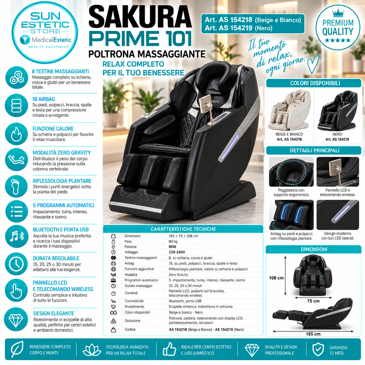 Sakura Prime 101 poltrona massaggiante relax