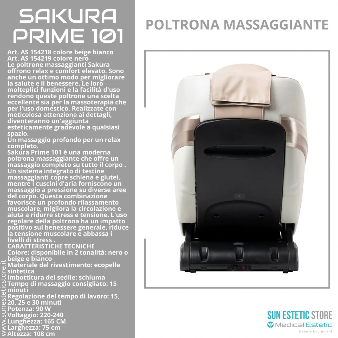 Sakura Prime 101 poltrona massaggiante relax