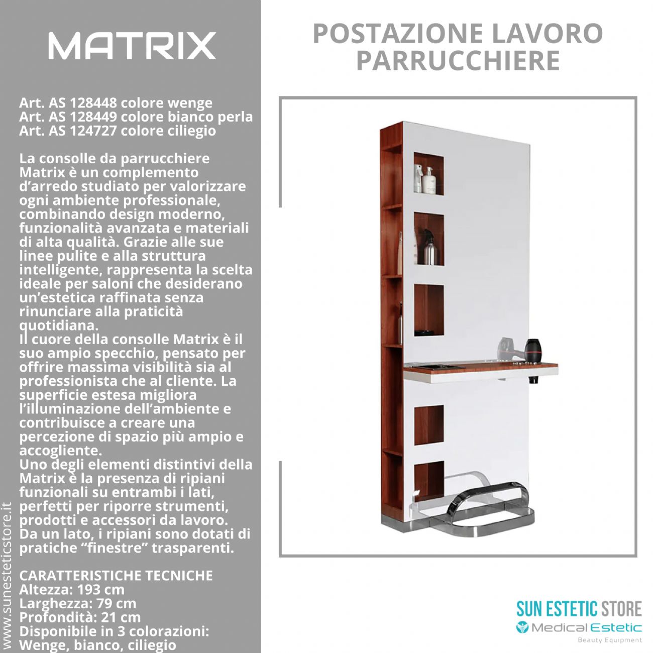 Matrix postazione lavoro parrucchiere