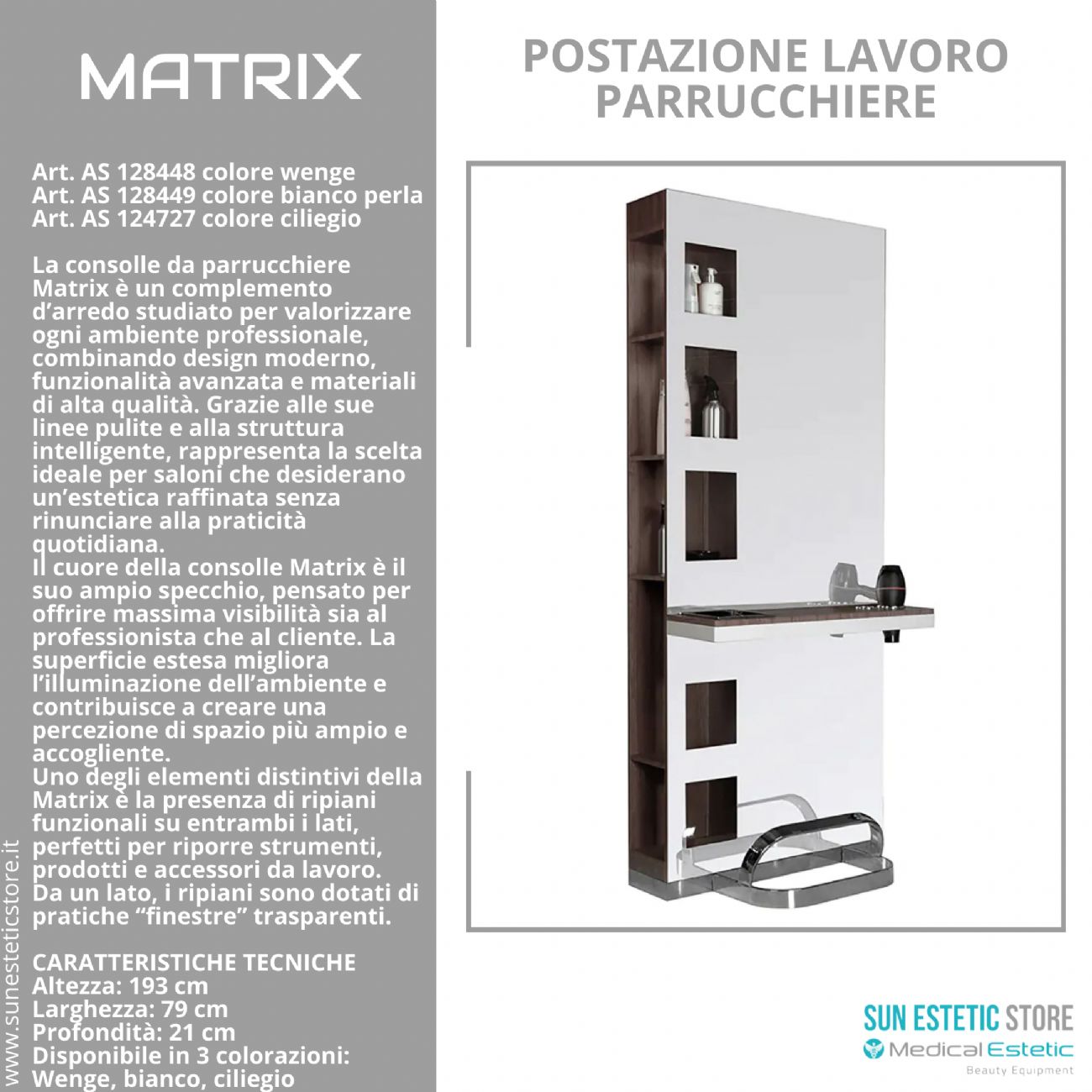 Matrix postazione lavoro parrucchiere