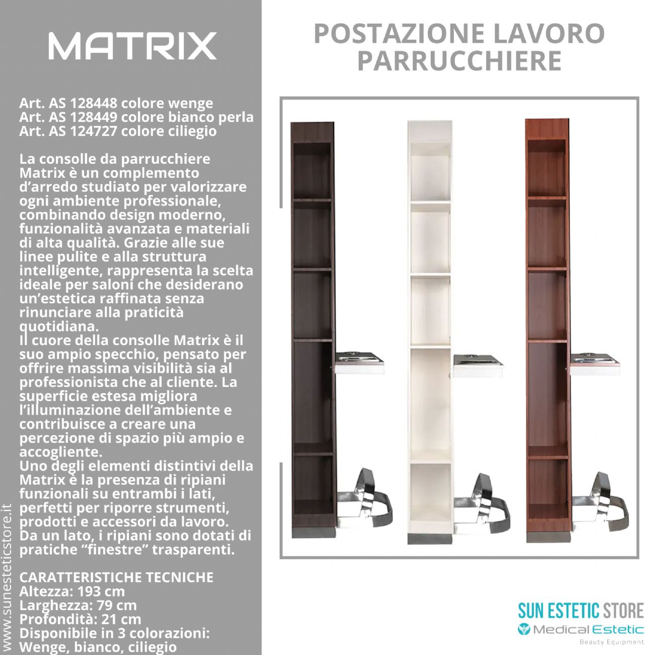 Matrix postazione lavoro parrucchiere