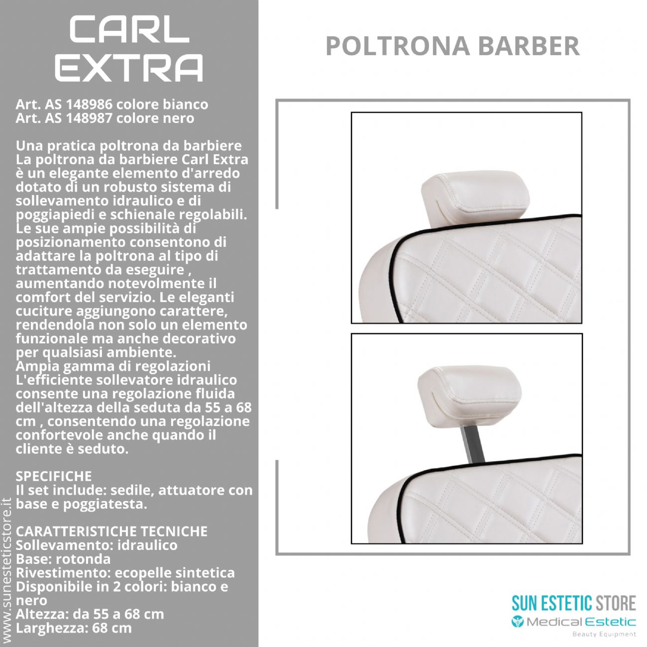 Carl Extra poltrona maschile barbiere barber