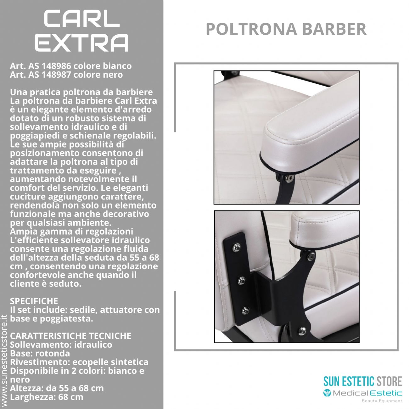Carl Extra poltrona maschile barbiere barber