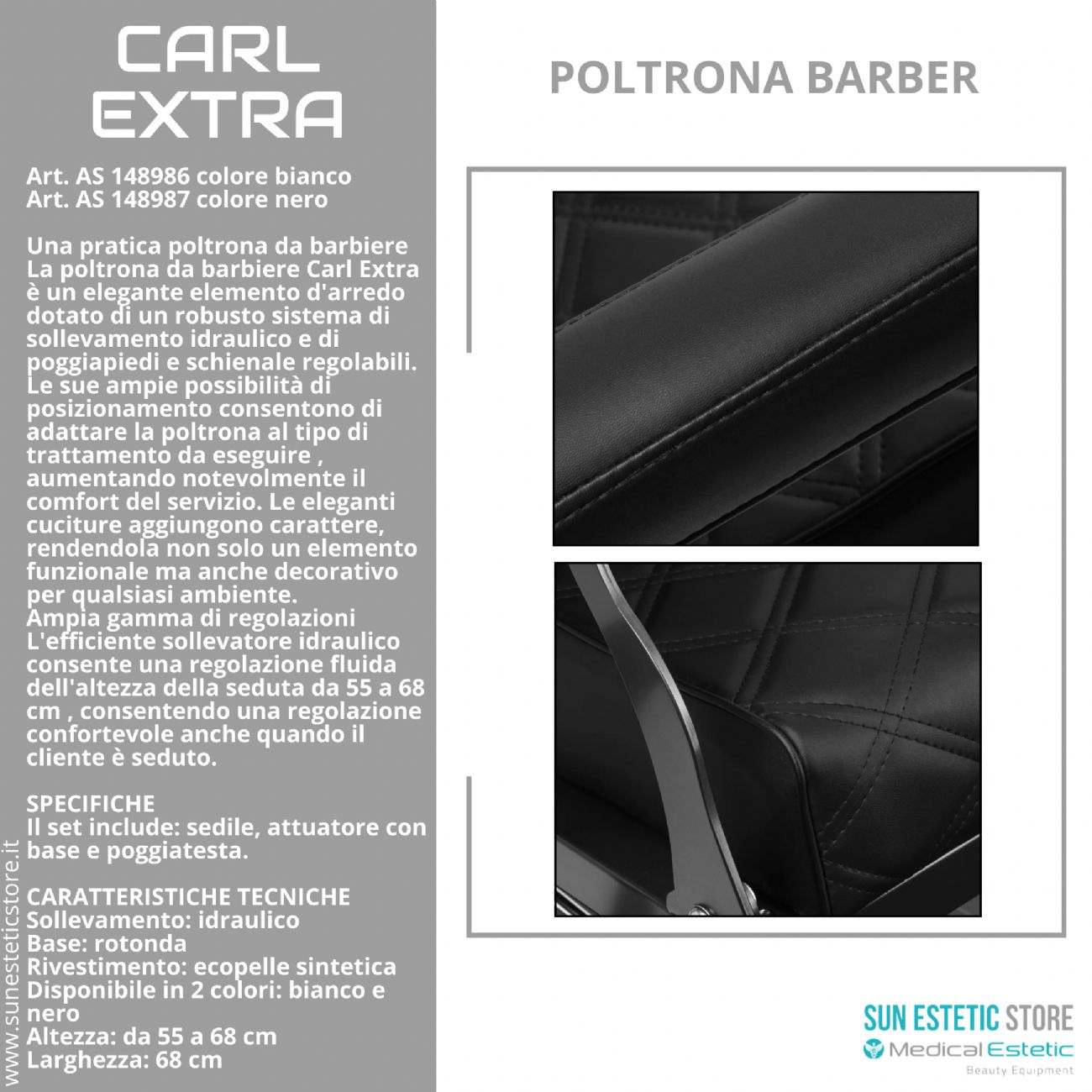 Carl Extra poltrona maschile barbiere barber