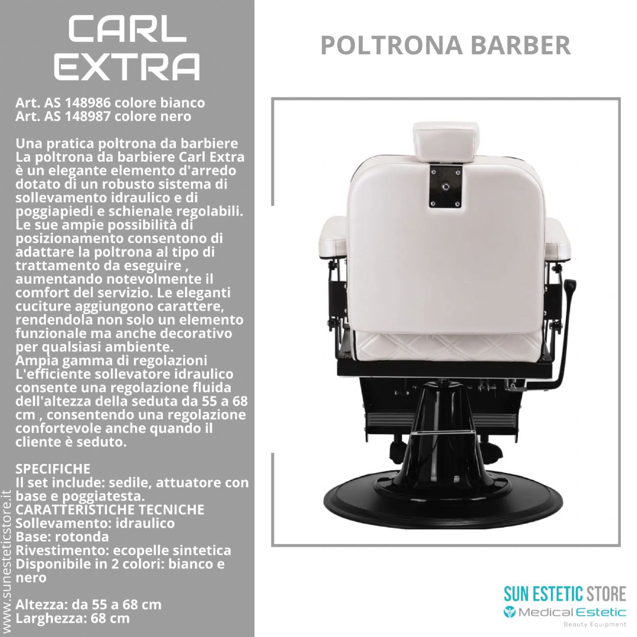 Carl Extra poltrona maschile barbiere barber