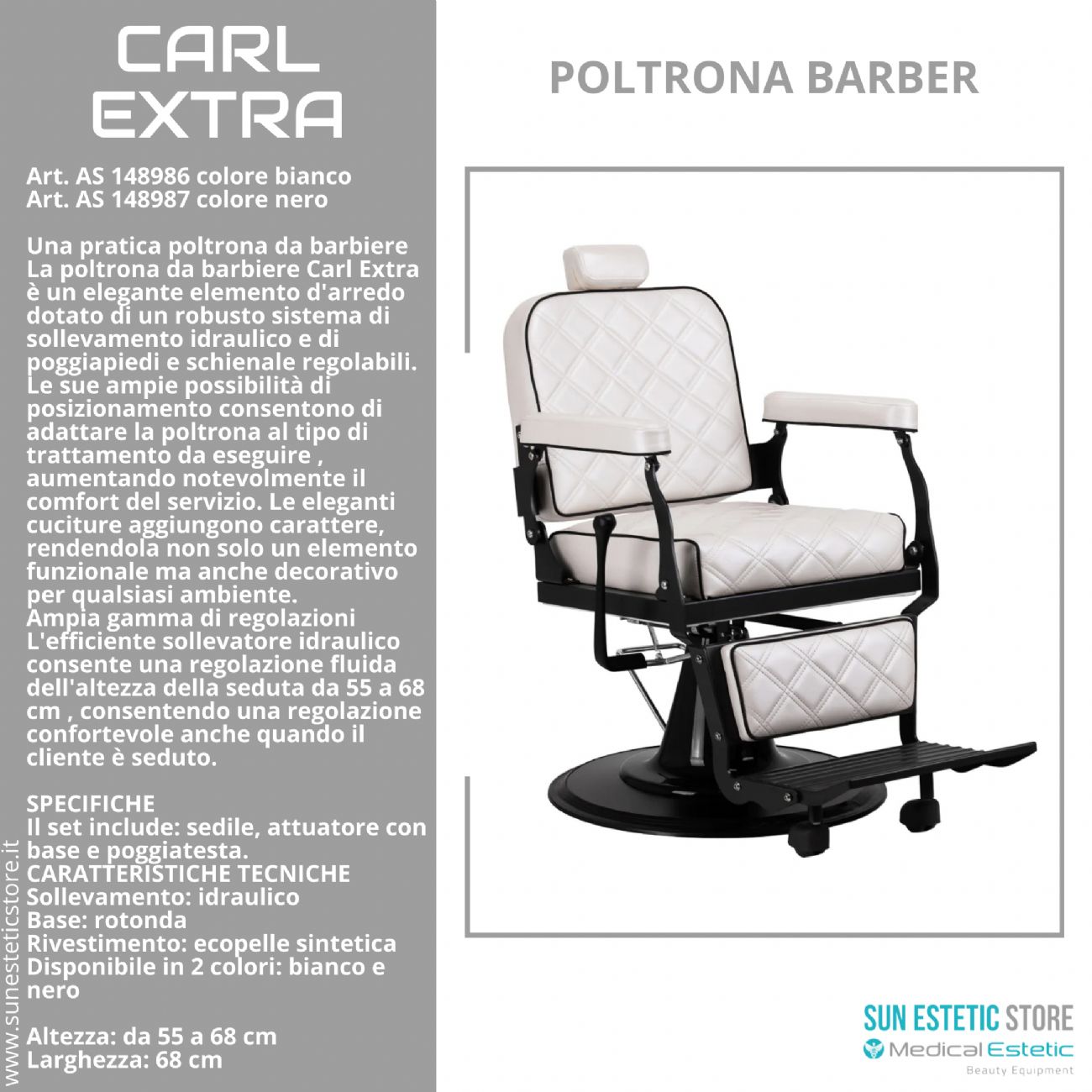 Carl Extra poltrona maschile barbiere barber