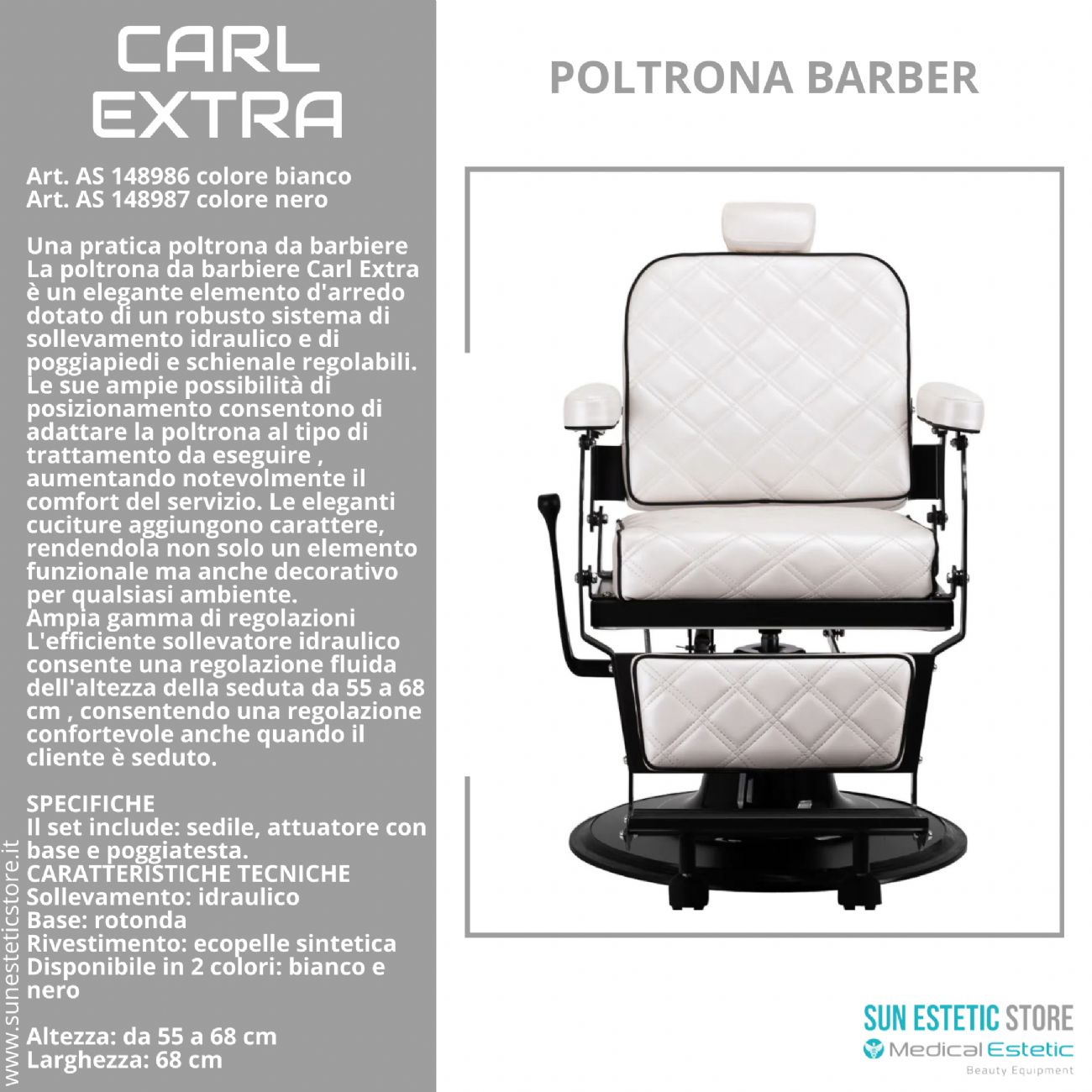 Carl Extra poltrona maschile barbiere barber