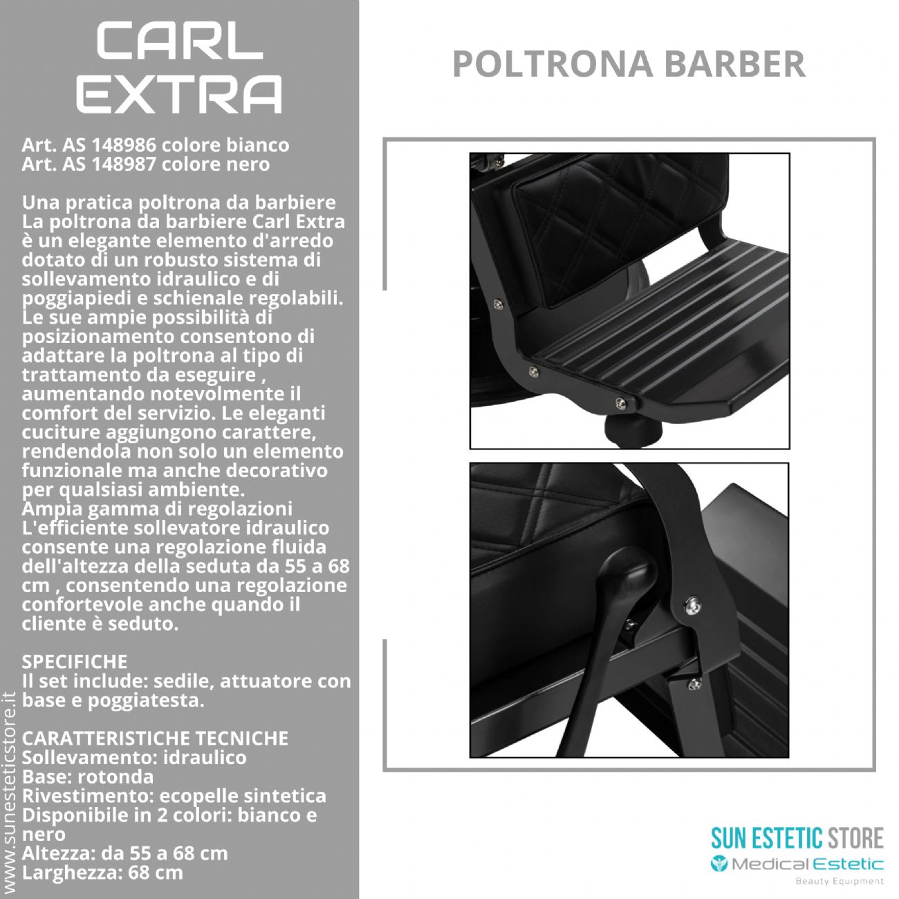 Carl Extra poltrona maschile barbiere barber