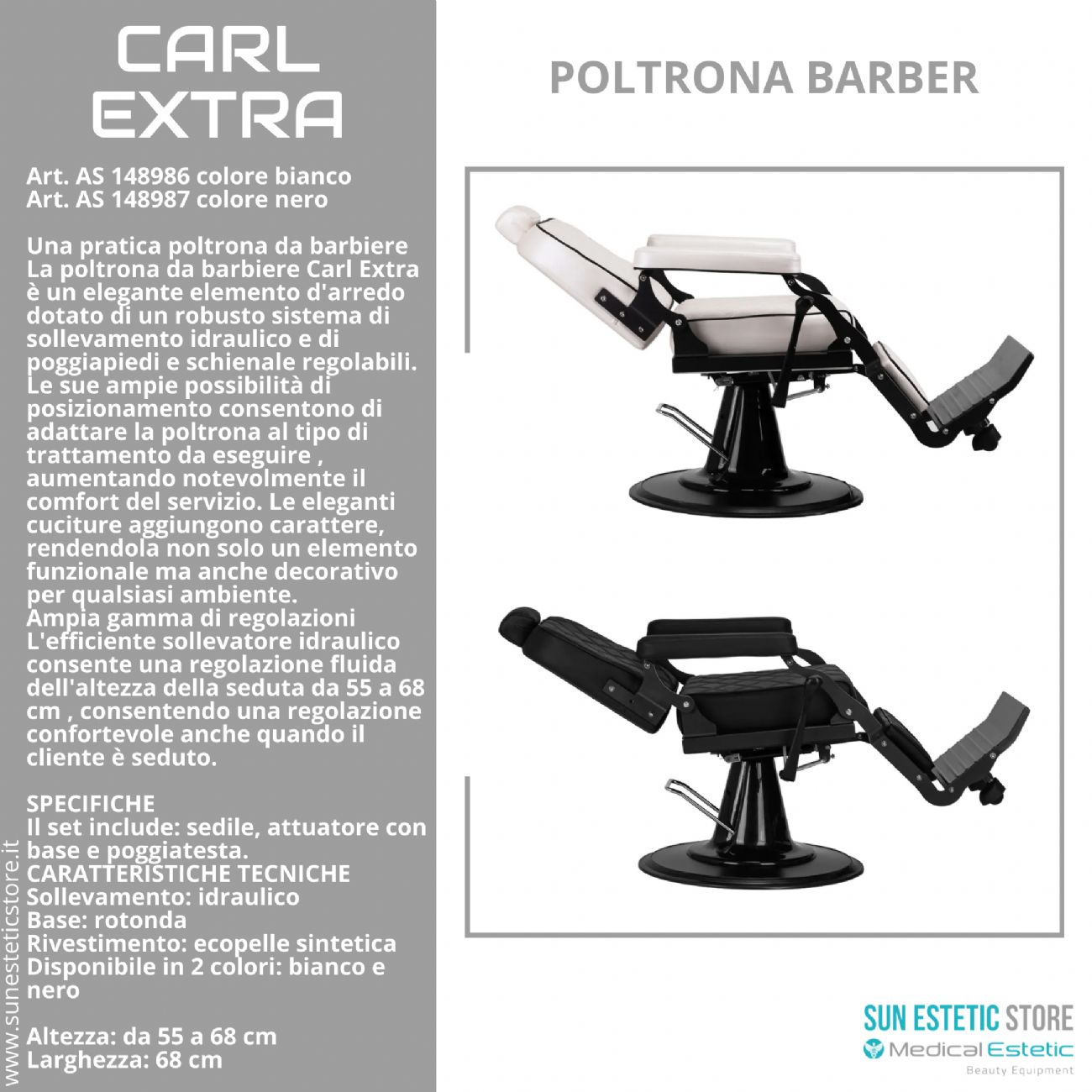 Carl Extra poltrona maschile barbiere barber