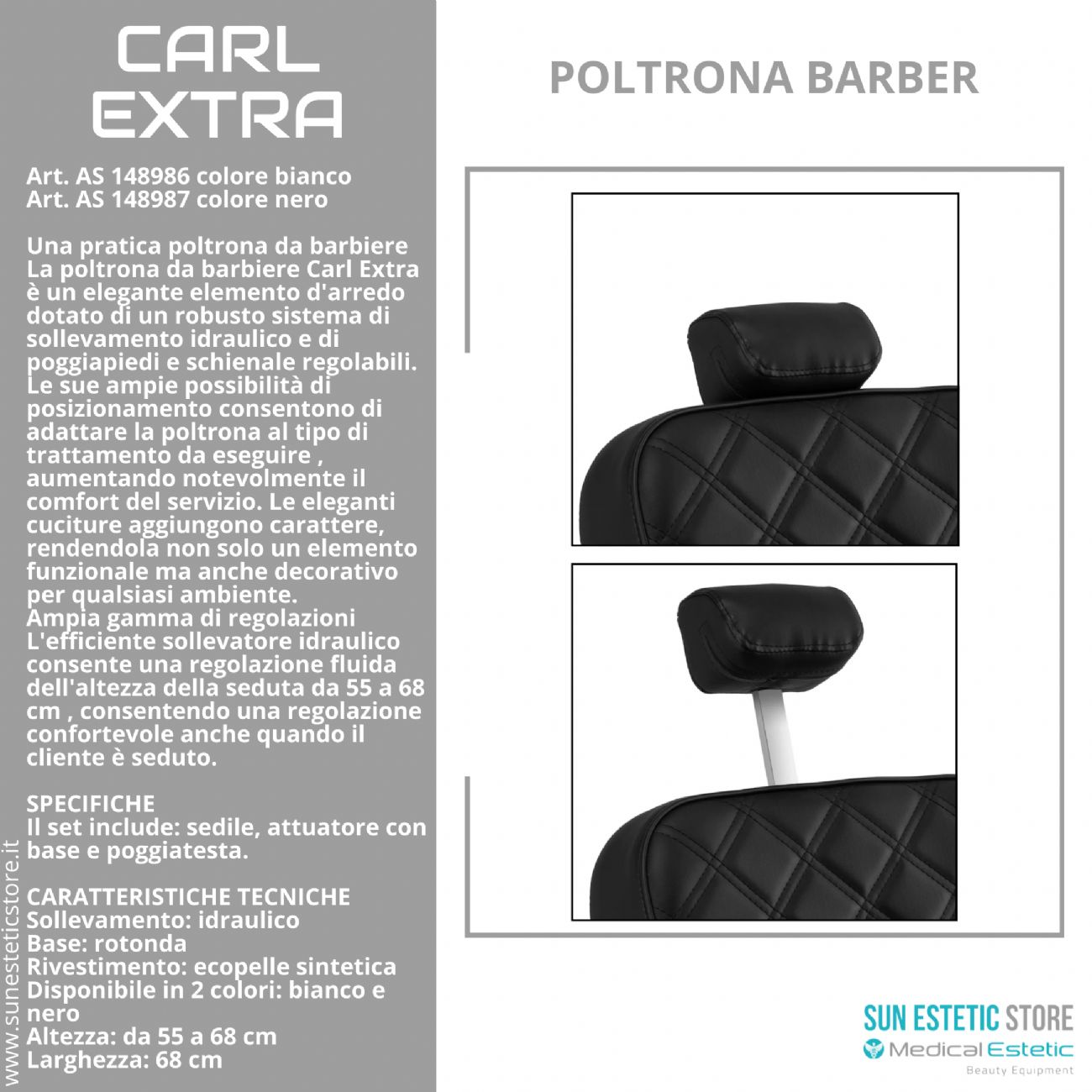 Carl Extra poltrona maschile barbiere barber