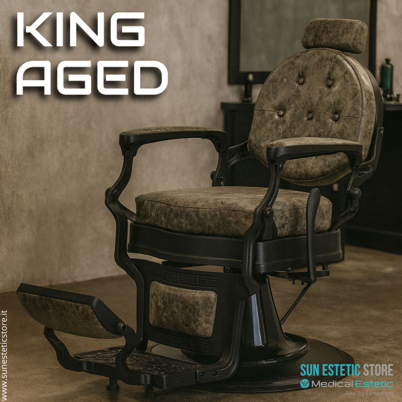King Antiqued poltrona maschile barbiere Barber shop