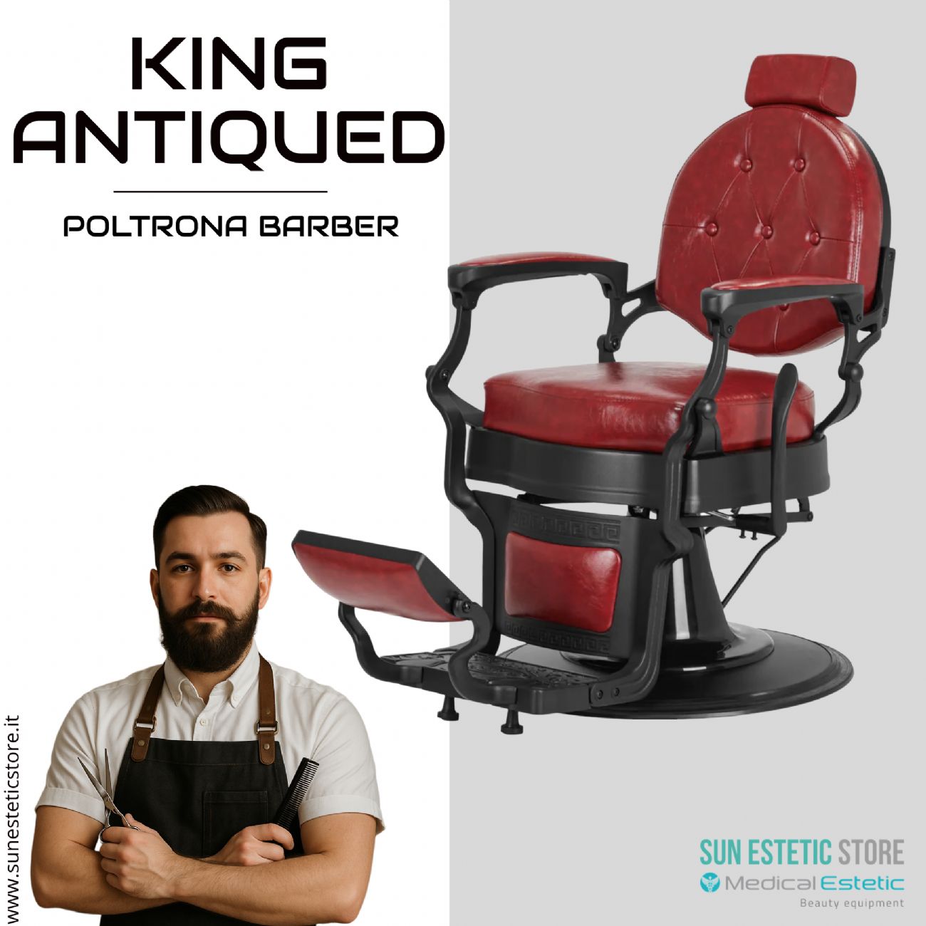King Antiqued poltrona maschile barbiere Barber shop