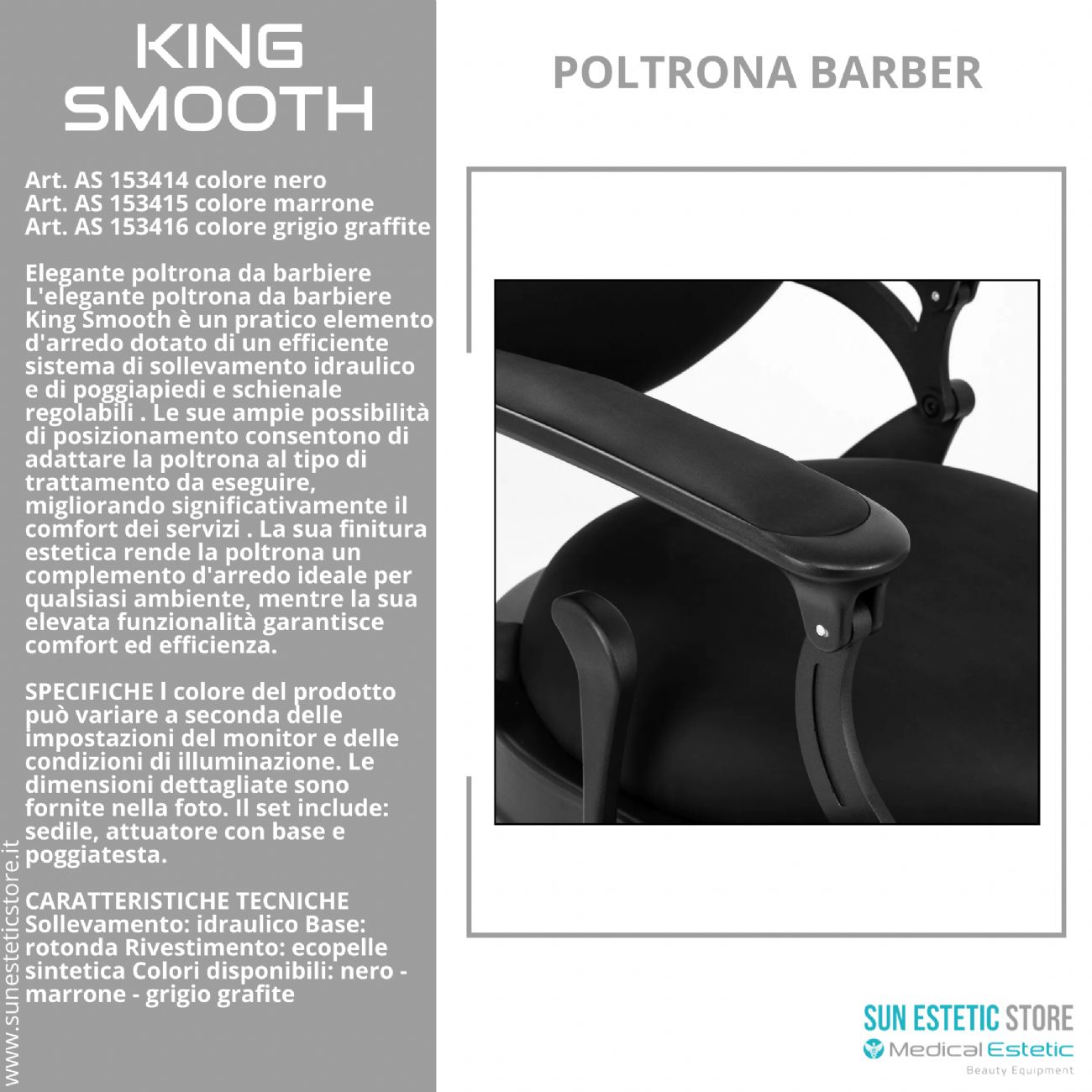King Smooth poltrona barbiere Barber shop