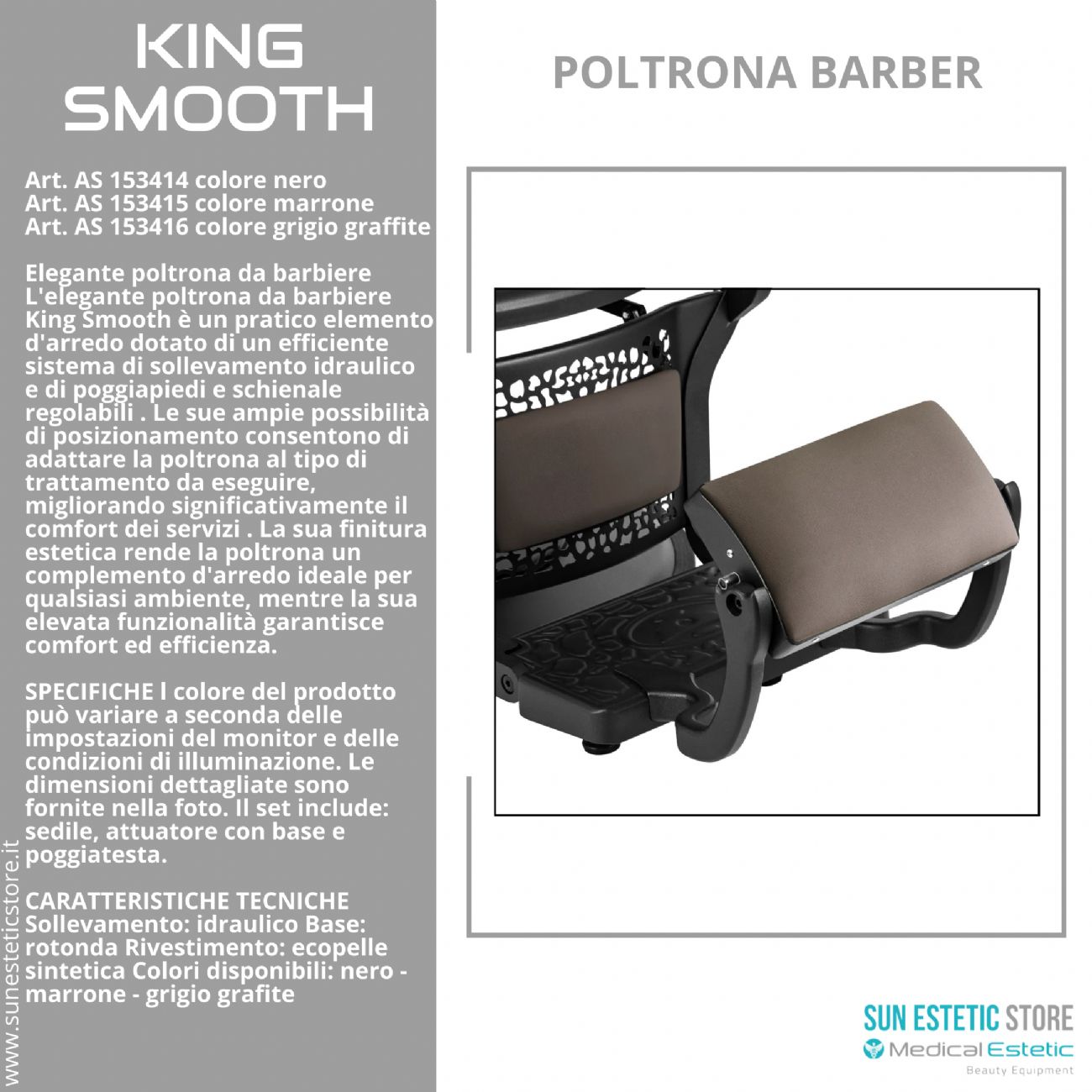 King Smooth poltrona barbiere Barber shop