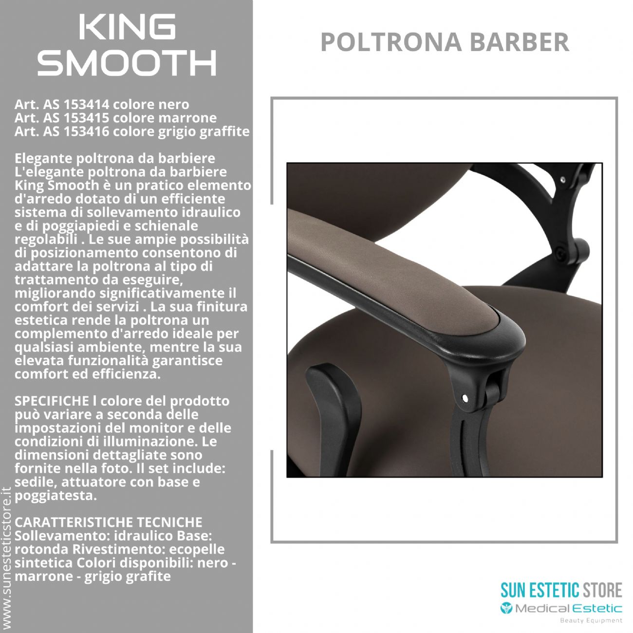 King Smooth poltrona barbiere Barber shop