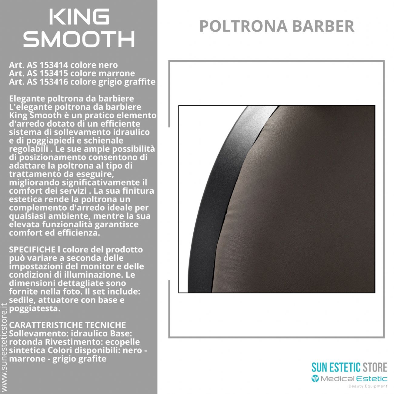 King Smooth poltrona barbiere Barber shop
