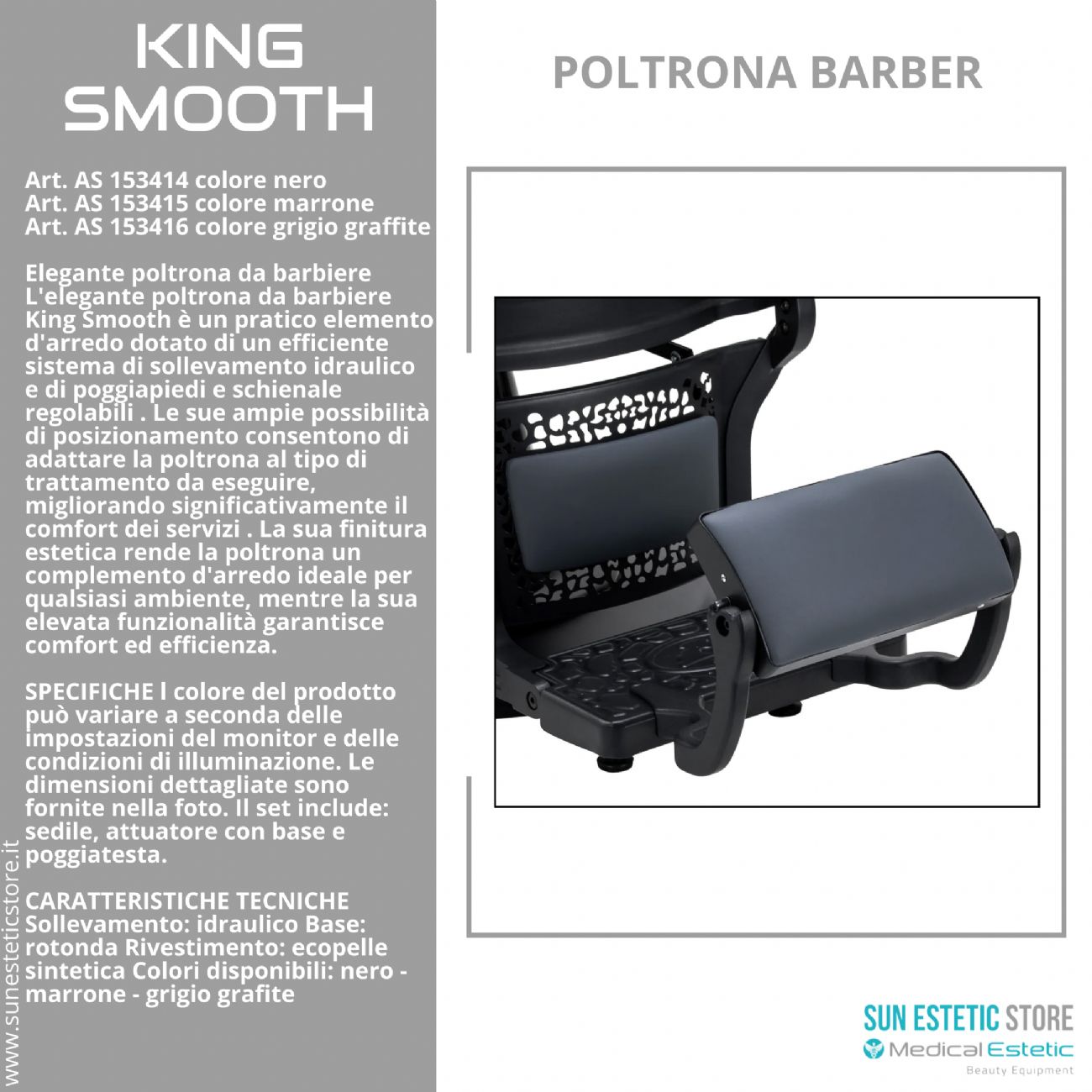 King Smooth poltrona barbiere Barber shop