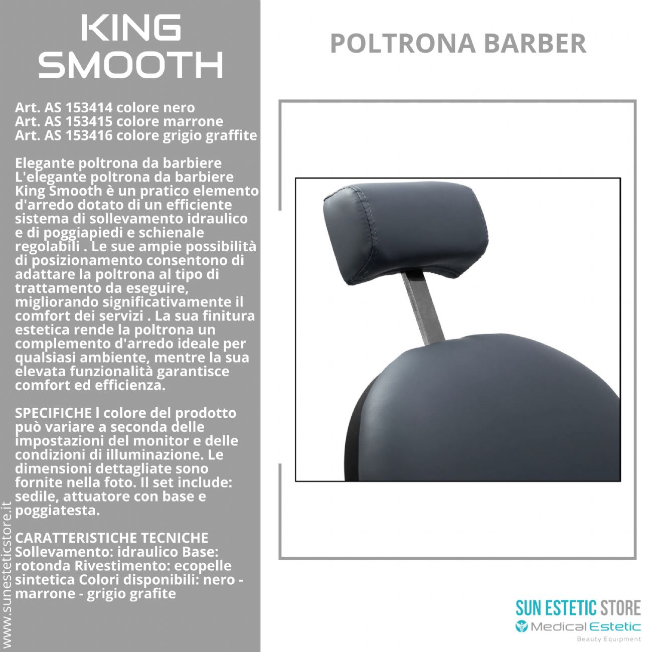 King Smooth poltrona barbiere Barber shop