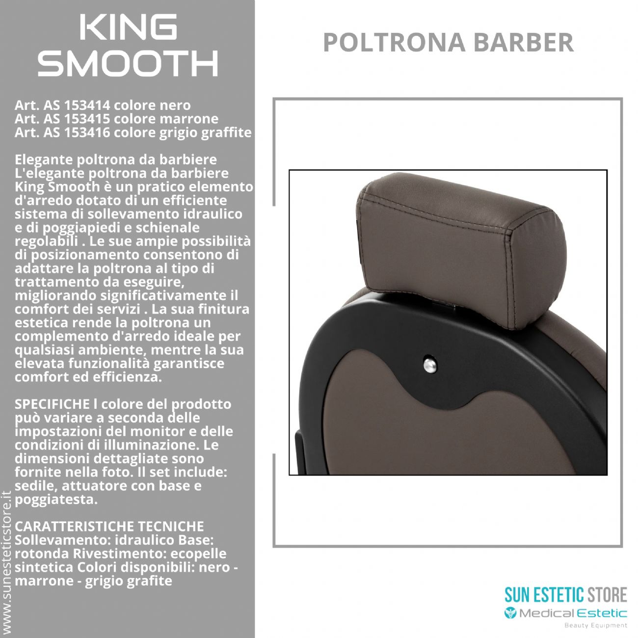 King Smooth poltrona barbiere Barber shop