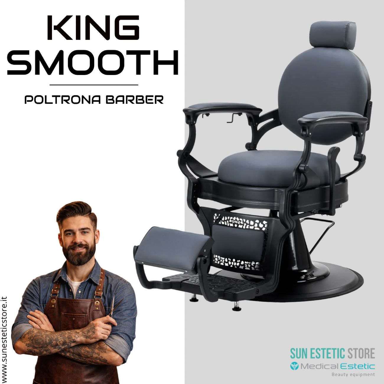 King Smooth poltrona barbiere Barber shop