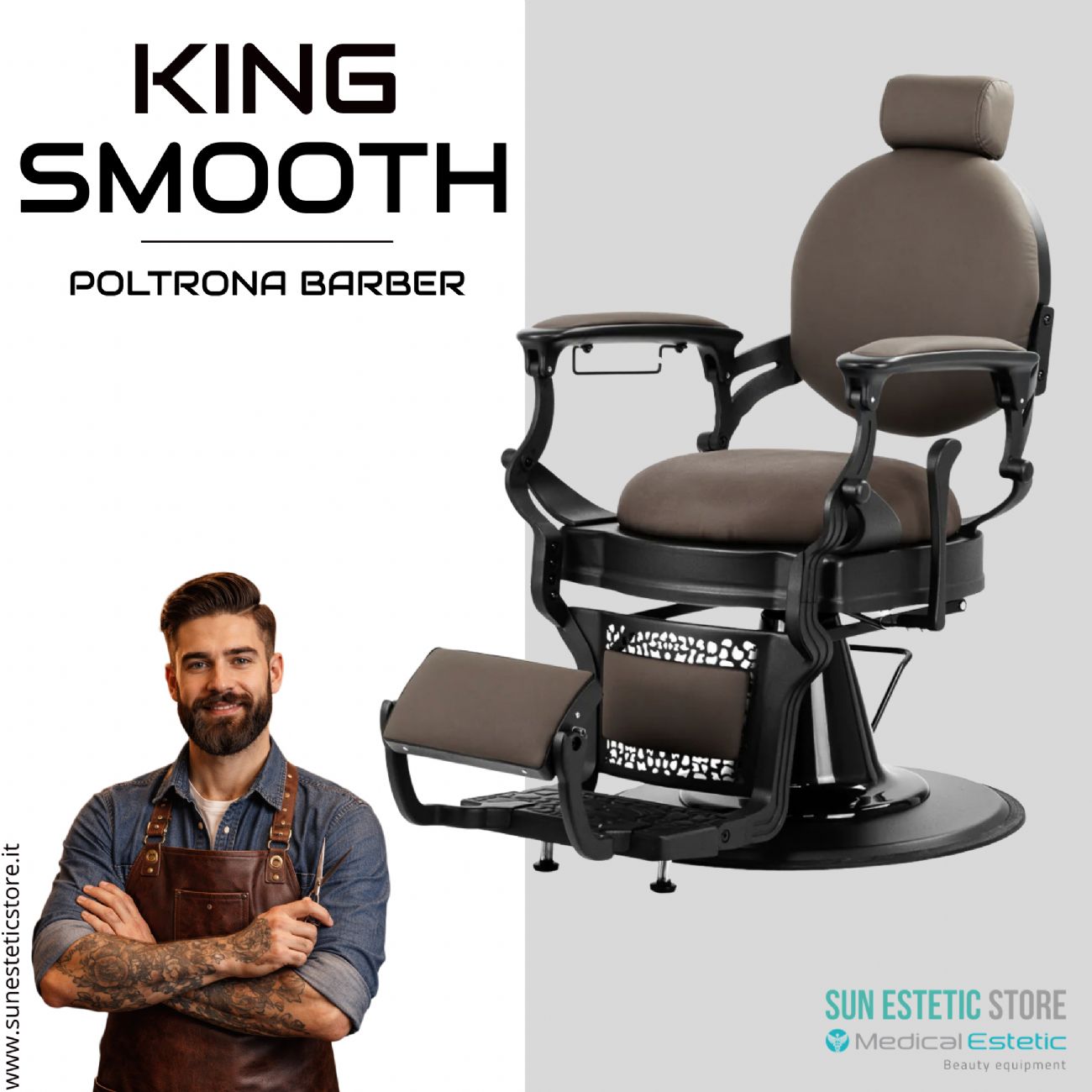 King Smooth poltrona barbiere Barber shop