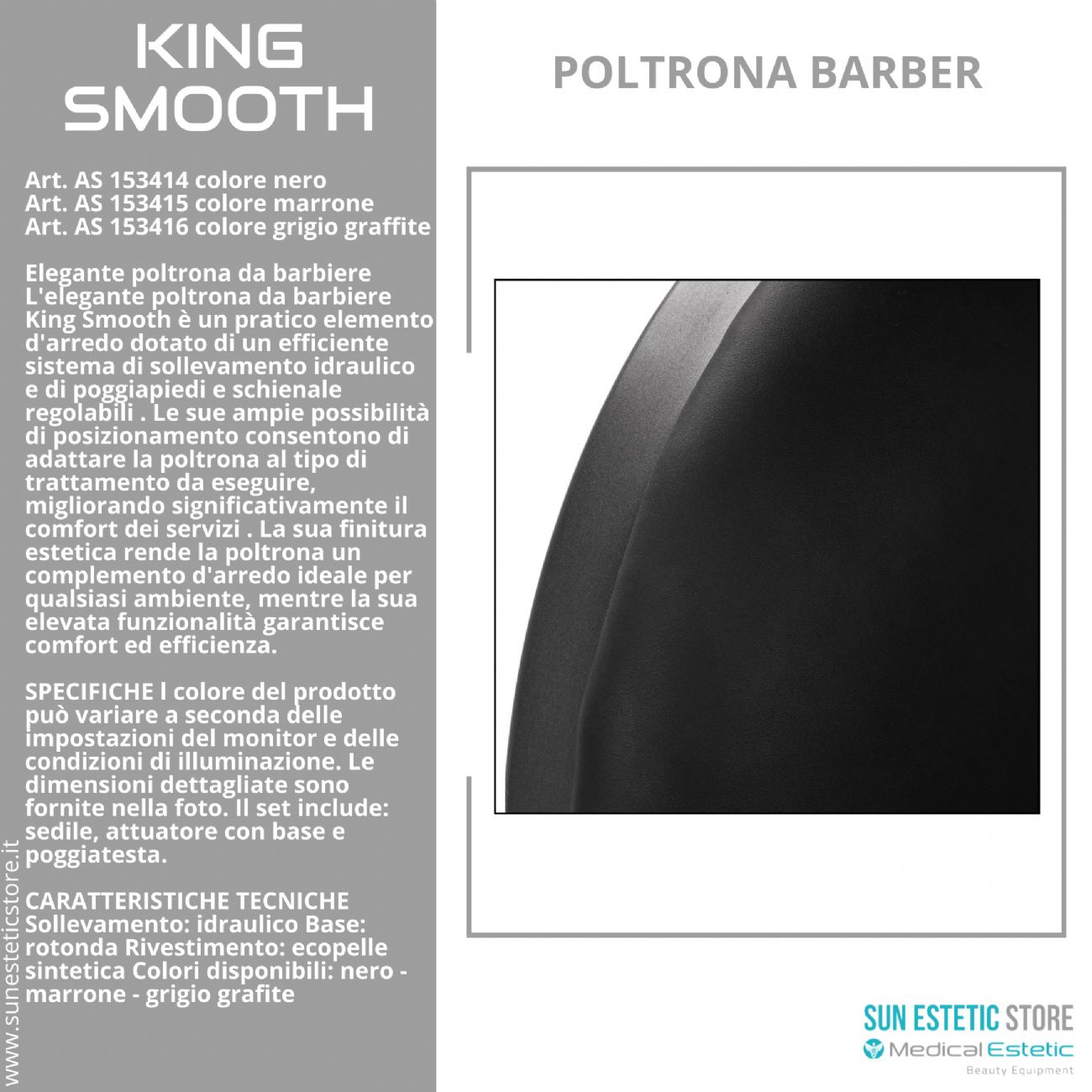 King Smooth poltrona barbiere Barber shop
