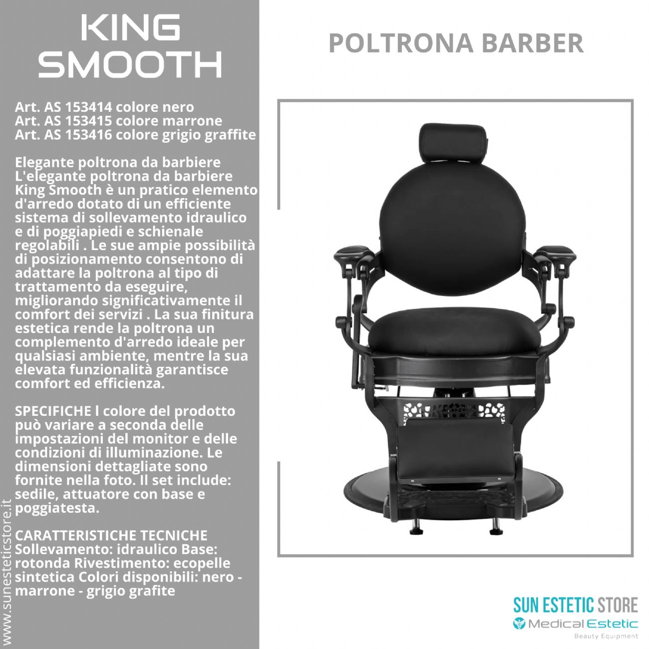 King Smooth poltrona barbiere Barber shop