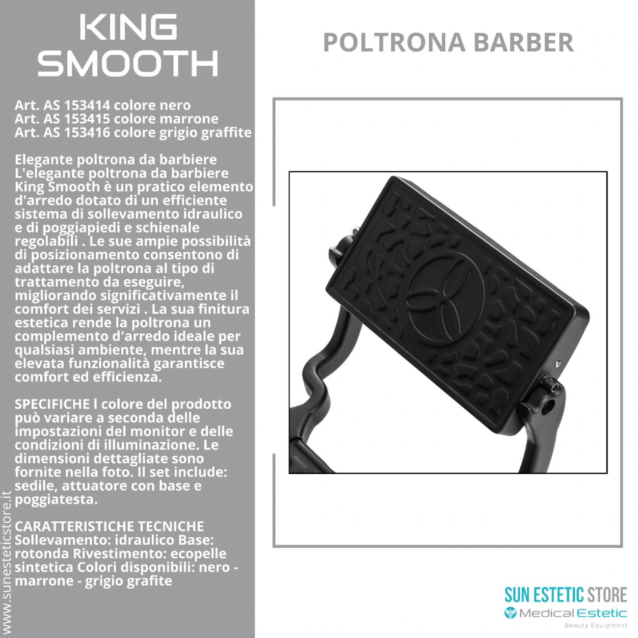 King Smooth poltrona barbiere Barber shop