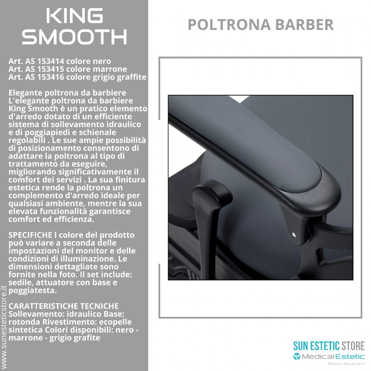 King Smooth poltrona barbiere Barber shop
