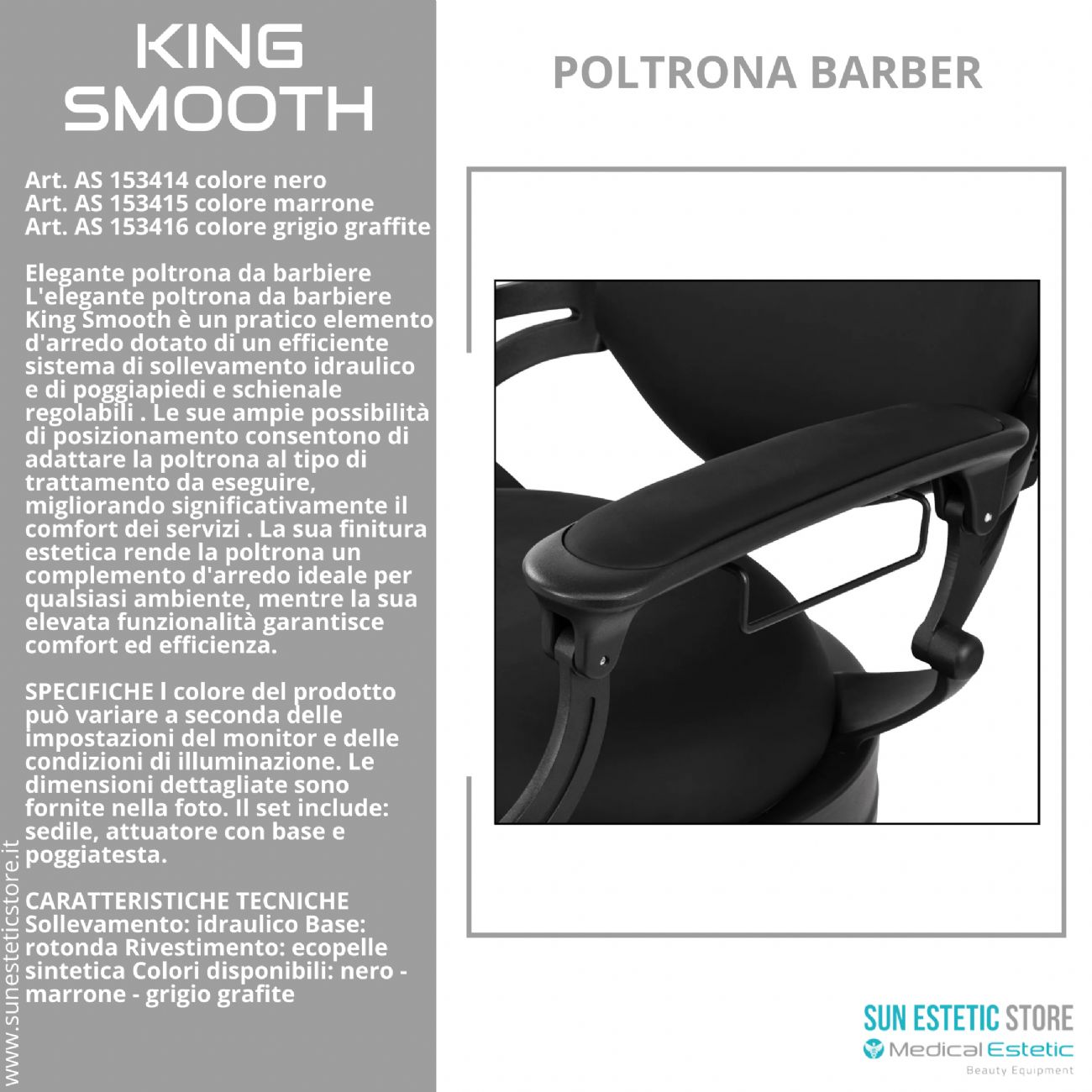 King Smooth poltrona barbiere Barber shop
