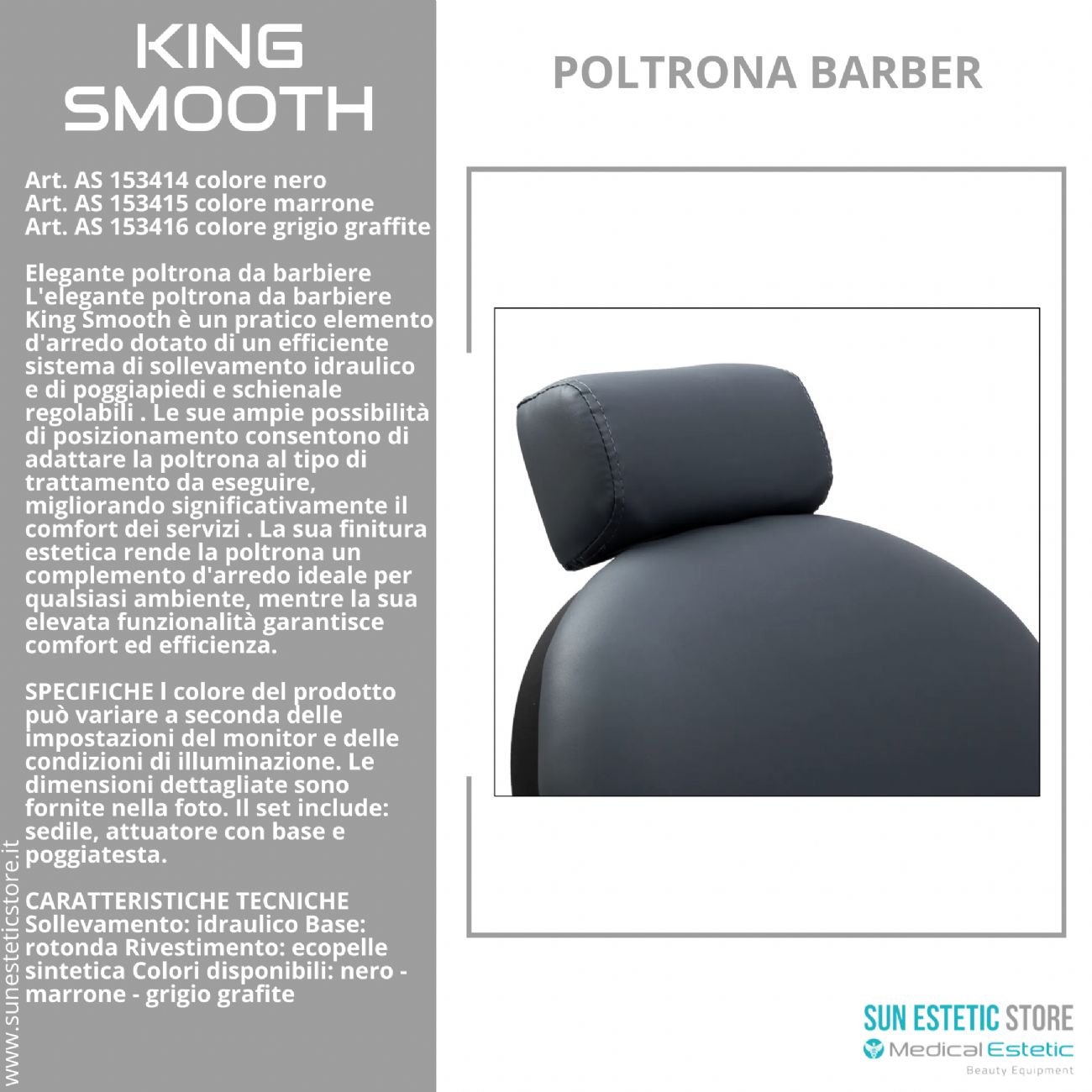 King Smooth poltrona barbiere Barber shop