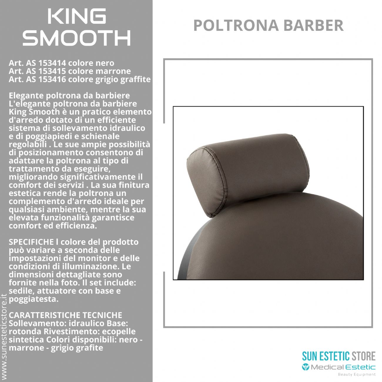 King Smooth poltrona barbiere Barber shop
