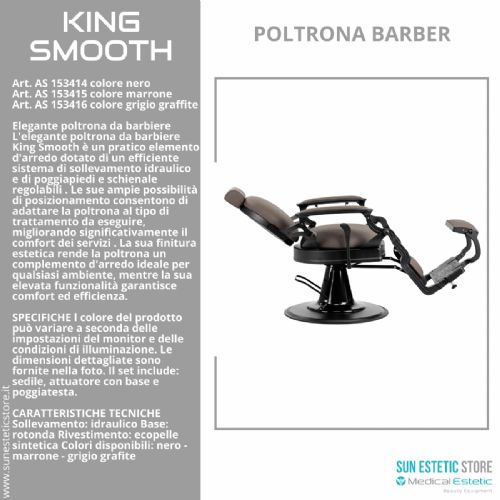 King Smooth poltrona barbiere Barber shop