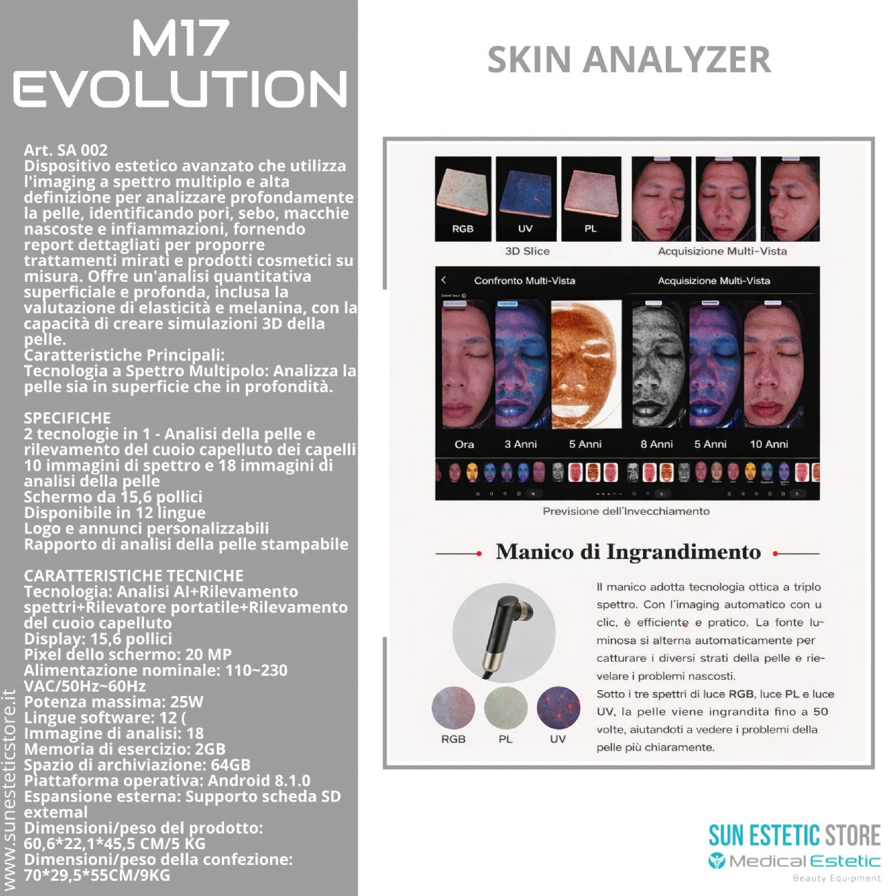 Skin Analyzer M17 Evolution analizzatore pelle e cuoio capelluto