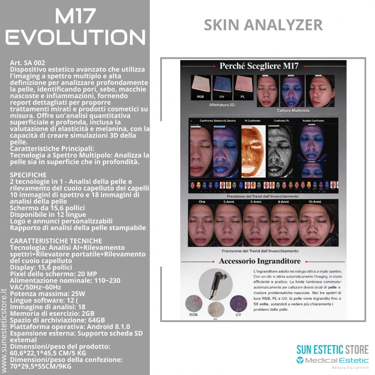 Skin Analyzer M17 Evolution analizzatore pelle e cuoio capelluto