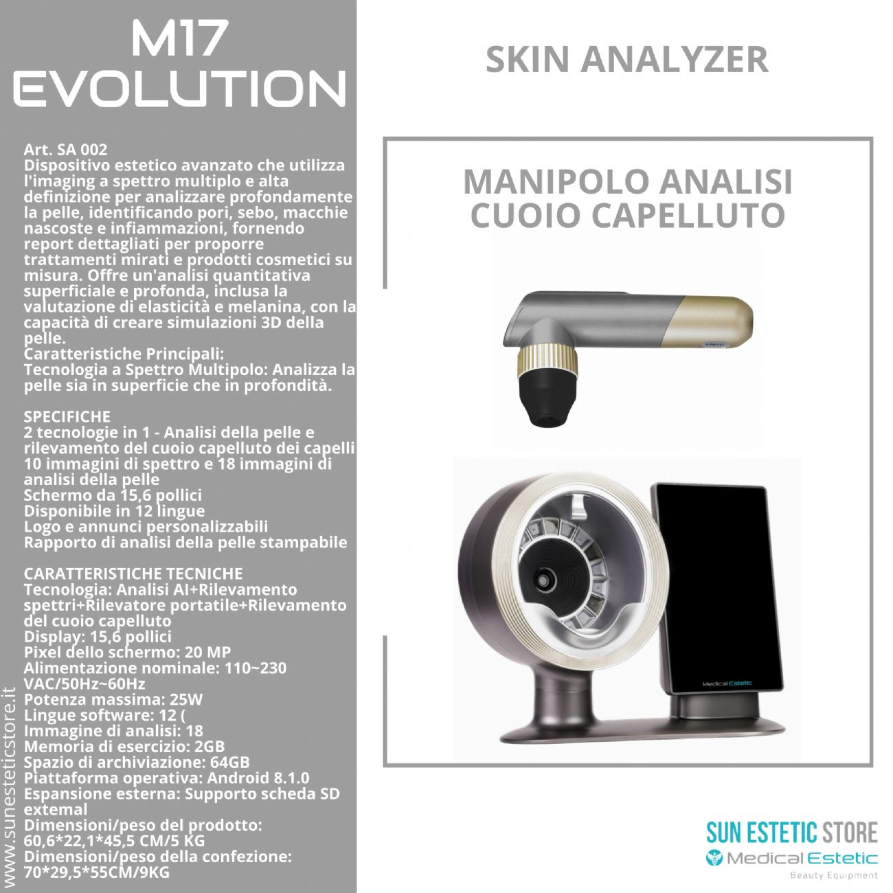 Skin Analyzer M17 Evolution analizzatore pelle e cuoio capelluto
